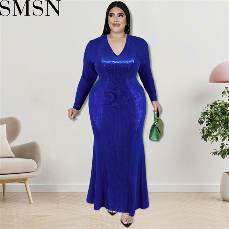 Plus Size Dress Wholesale Supply Long Sleeve Beaded Dress