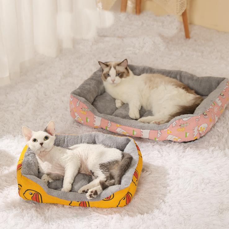 Dog Bed Sofa Puppy Cushion Mat For Cats House Super Soft Pet Kennel Washable Round Plush Fluffy Warm Sleeping Bag Cat Donut