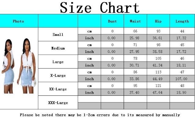 Fashion wear out high waist elastic denim skirt