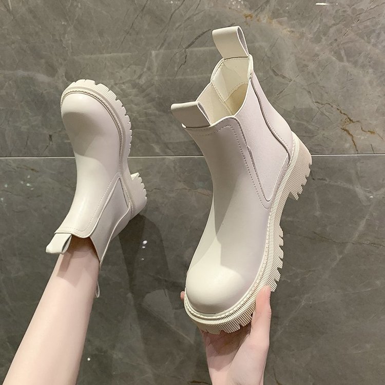 Women Boots Platform Chelsea Chunky Tread Sole Combat Martin Mid-calf Boots 35-40