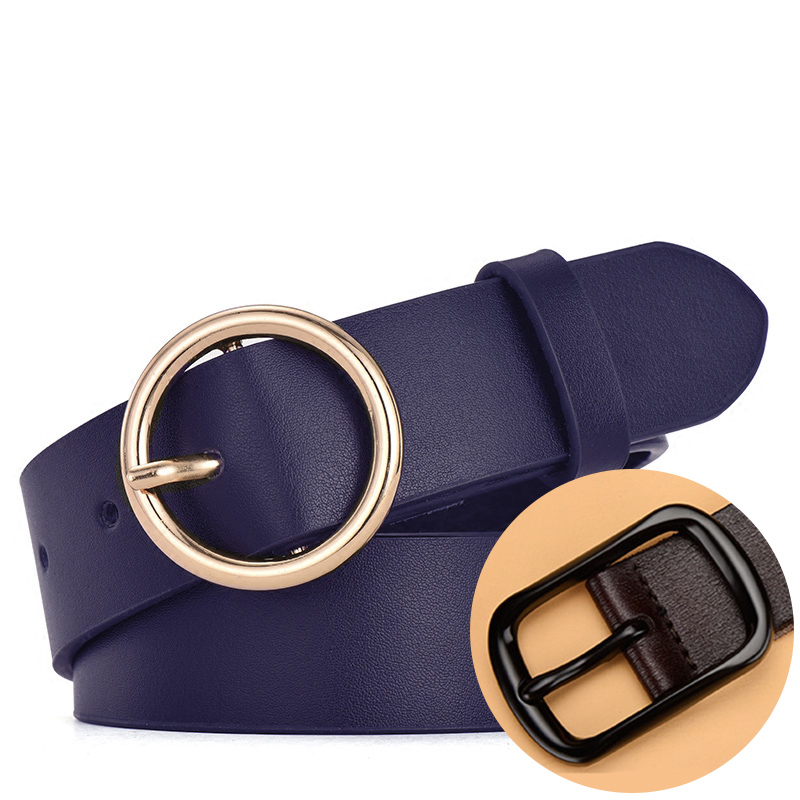 Women Men Belt 3.8 cm Cowhide Leather Buckle Belt Unisex