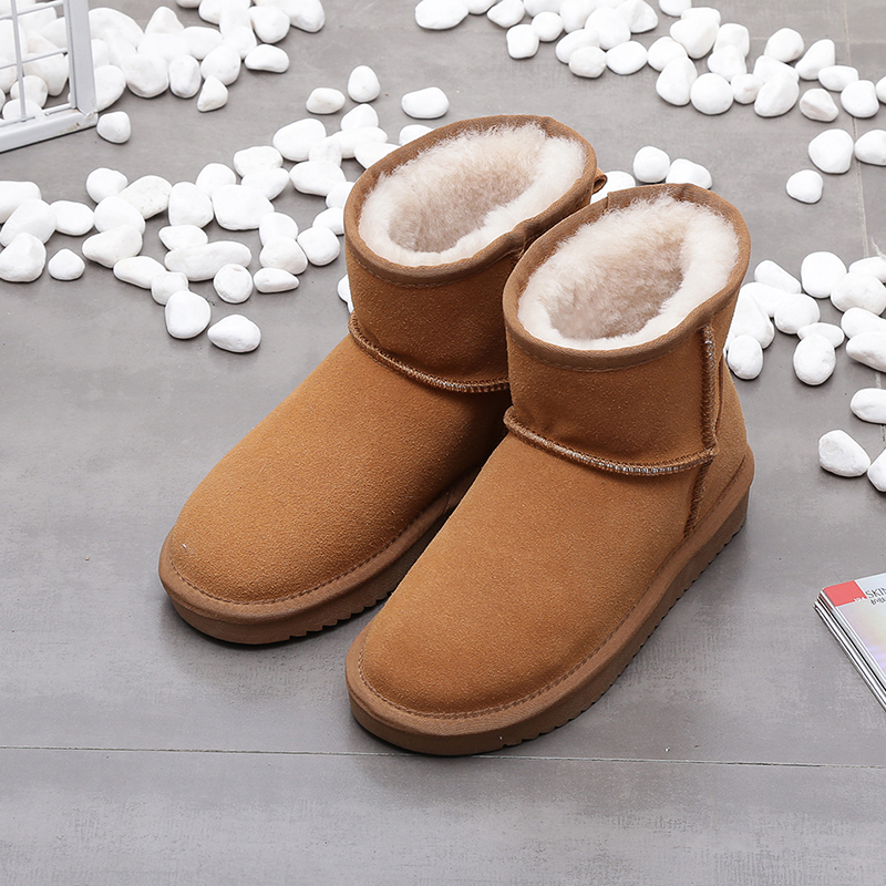 Women Boots Suede Ankle Boot Leather Winter Snow Shoes Footwear 34-42