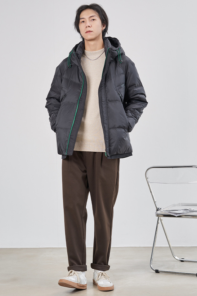 Women Men Down Jacket Hooded Coat Warm Winter Windproof Casual Parkas