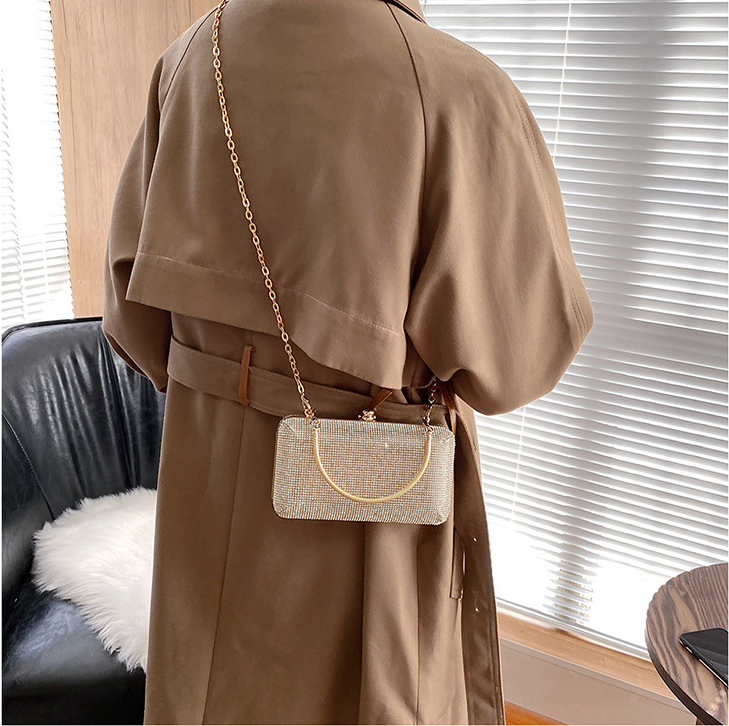 Ladies Satin Clutches Evening Bags Rhinestone