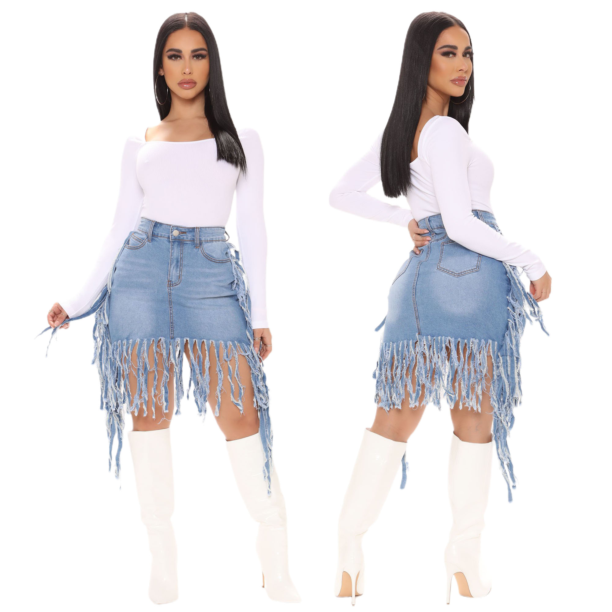 Sexy skirt denim casual skirt