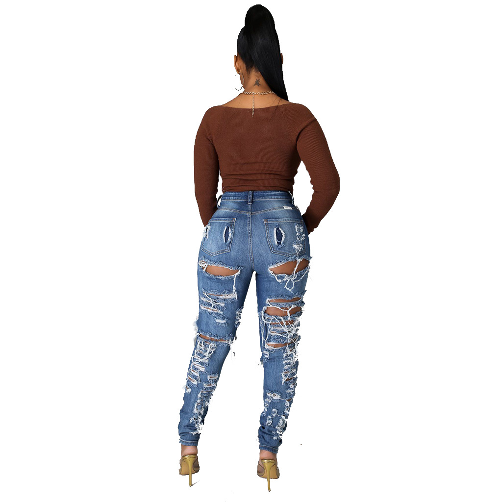 Fashionable high waist jeans Leggings