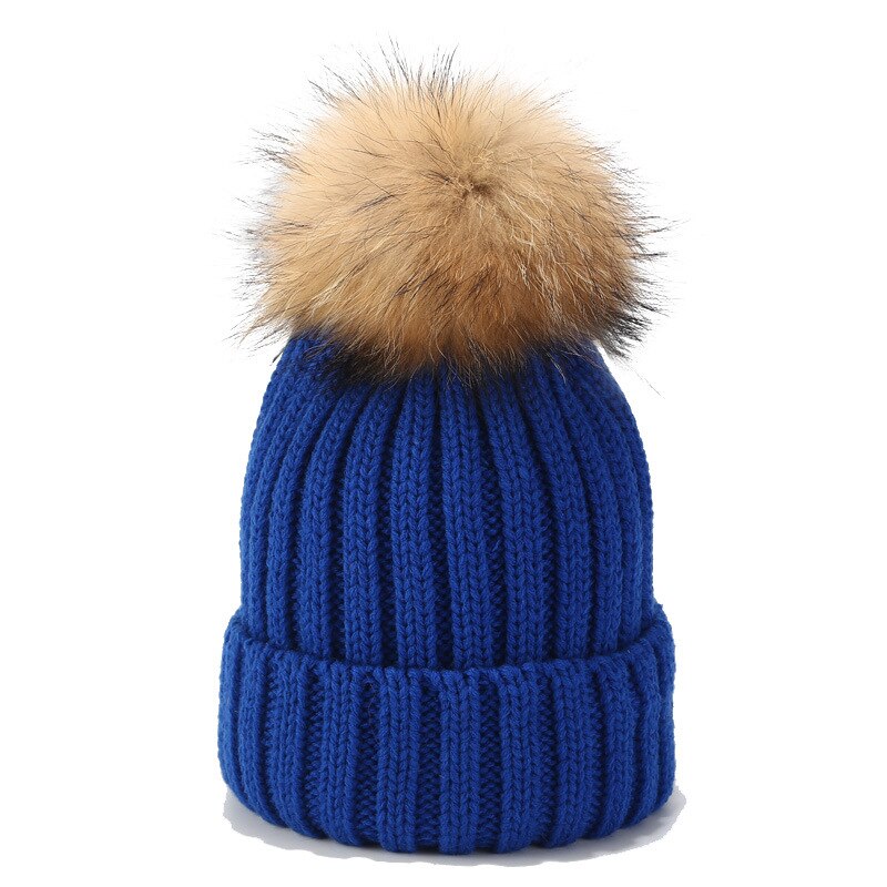 Men Women Beanie Hat Winter Wool Knitted Baggy Pull On Soft Caps
