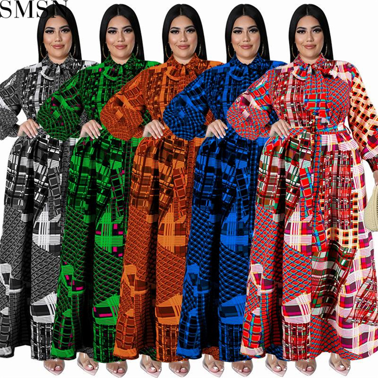 Plus Size Dress large size fall women clothing wholesale supply long sleeve collar dress