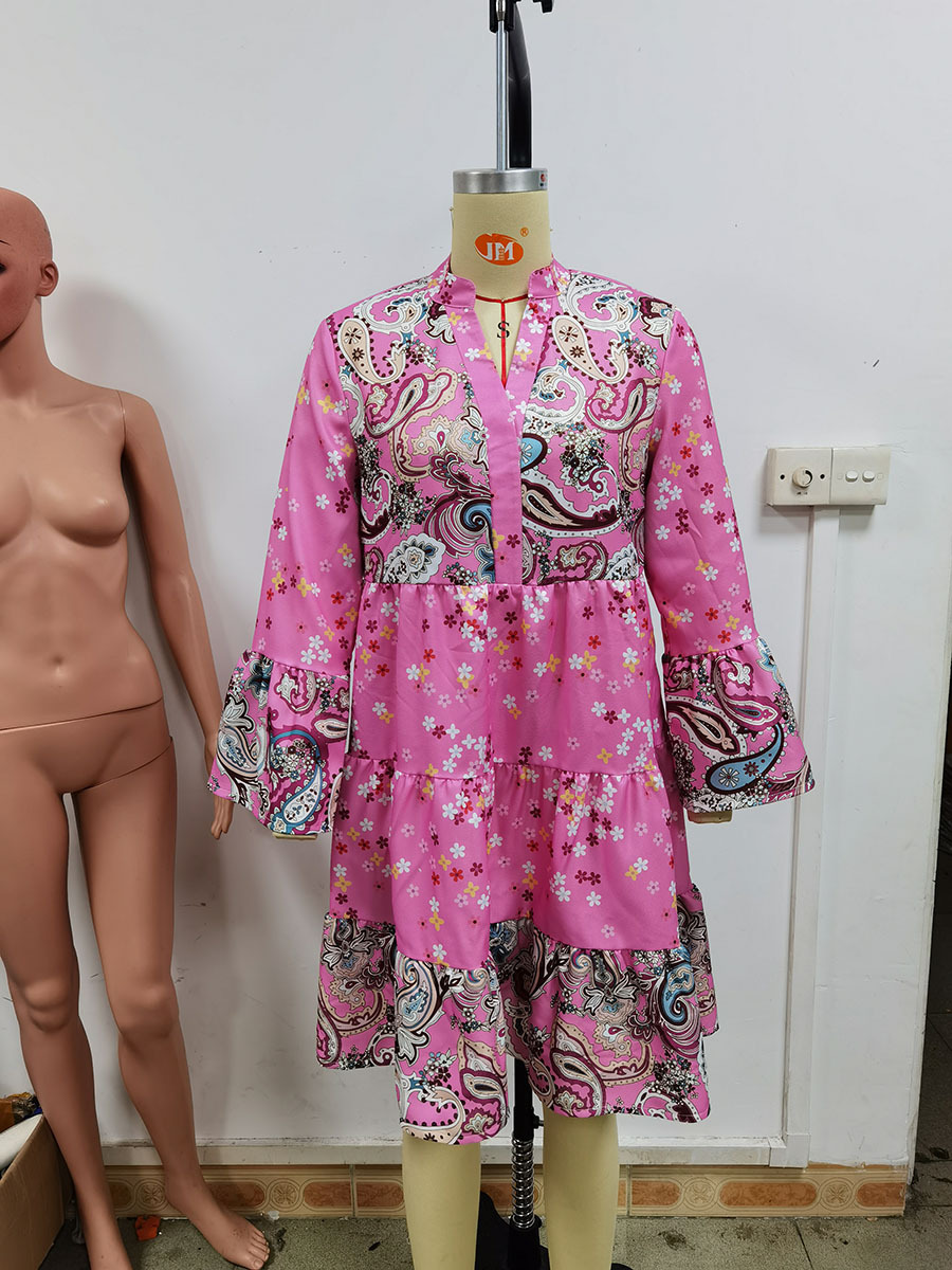 Summer women's floral patchwork skirts are hot layered mini dresses