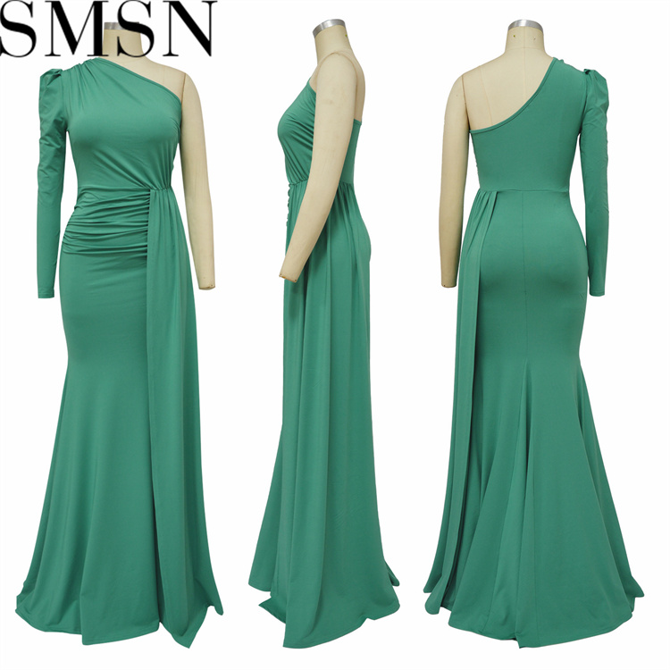 Plus Size Dress fashion women wear popular formal dress diagonal collar patch dress