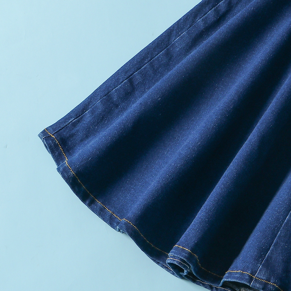 Slim denim wide leg pants