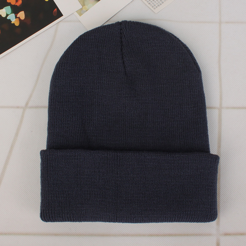Men Women Beanie Hat Winter Wool Knitted Baggy Pull On Soft Caps