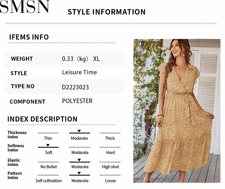 Fashion women dress Sexy and flowing Dress 2022 Spring/summer printed holiday dress
