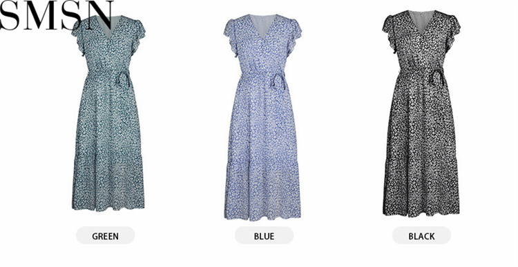 Fashion women dress Sexy and flowing Dress 2022 Spring/summer printed holiday dress