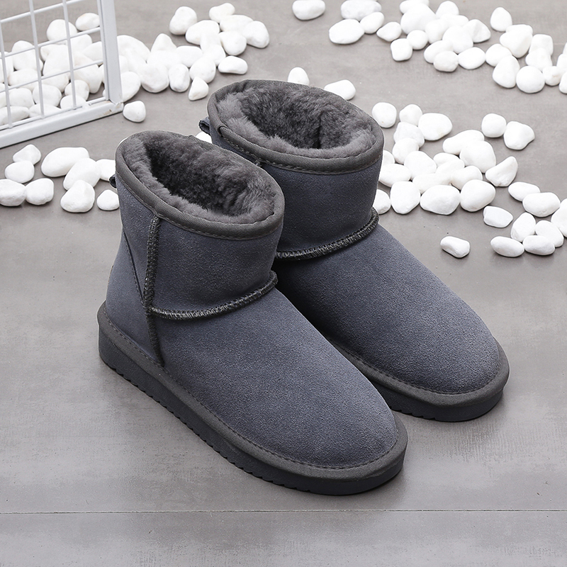 Women Boots Suede Ankle Boot Leather Winter Snow Shoes Footwear 34-42
