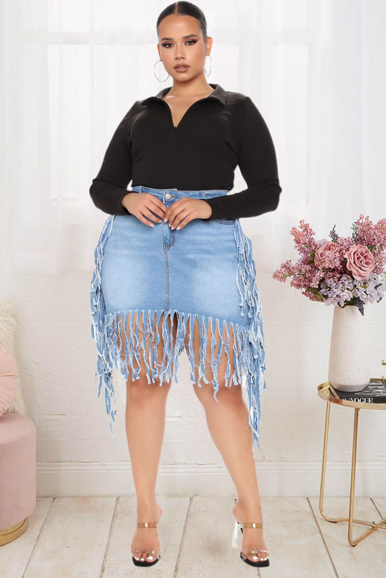Sexy skirt denim casual skirt