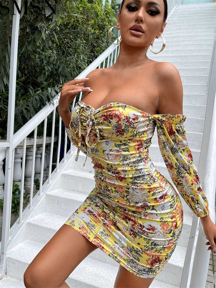 Plus Size Dress Amazon women new tube top printed sheath slim dress