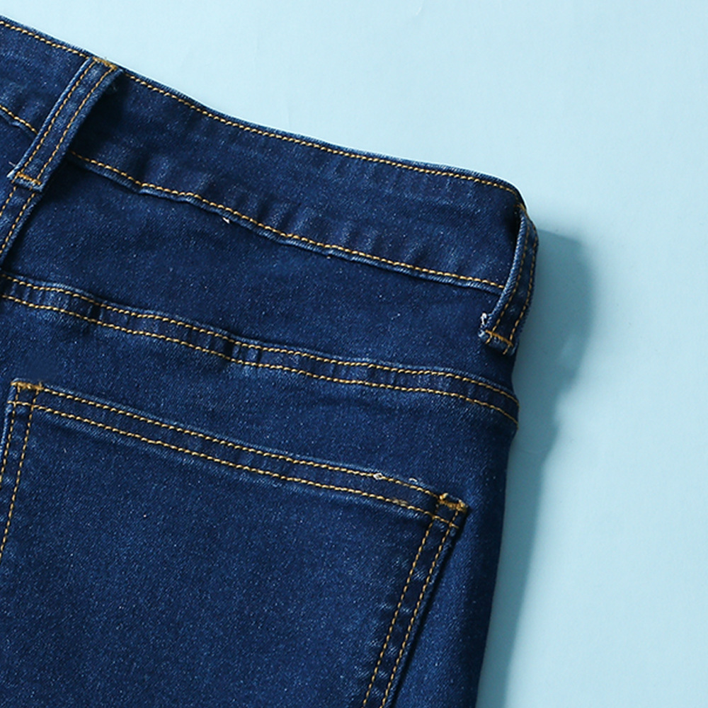 Slim denim wide leg pants