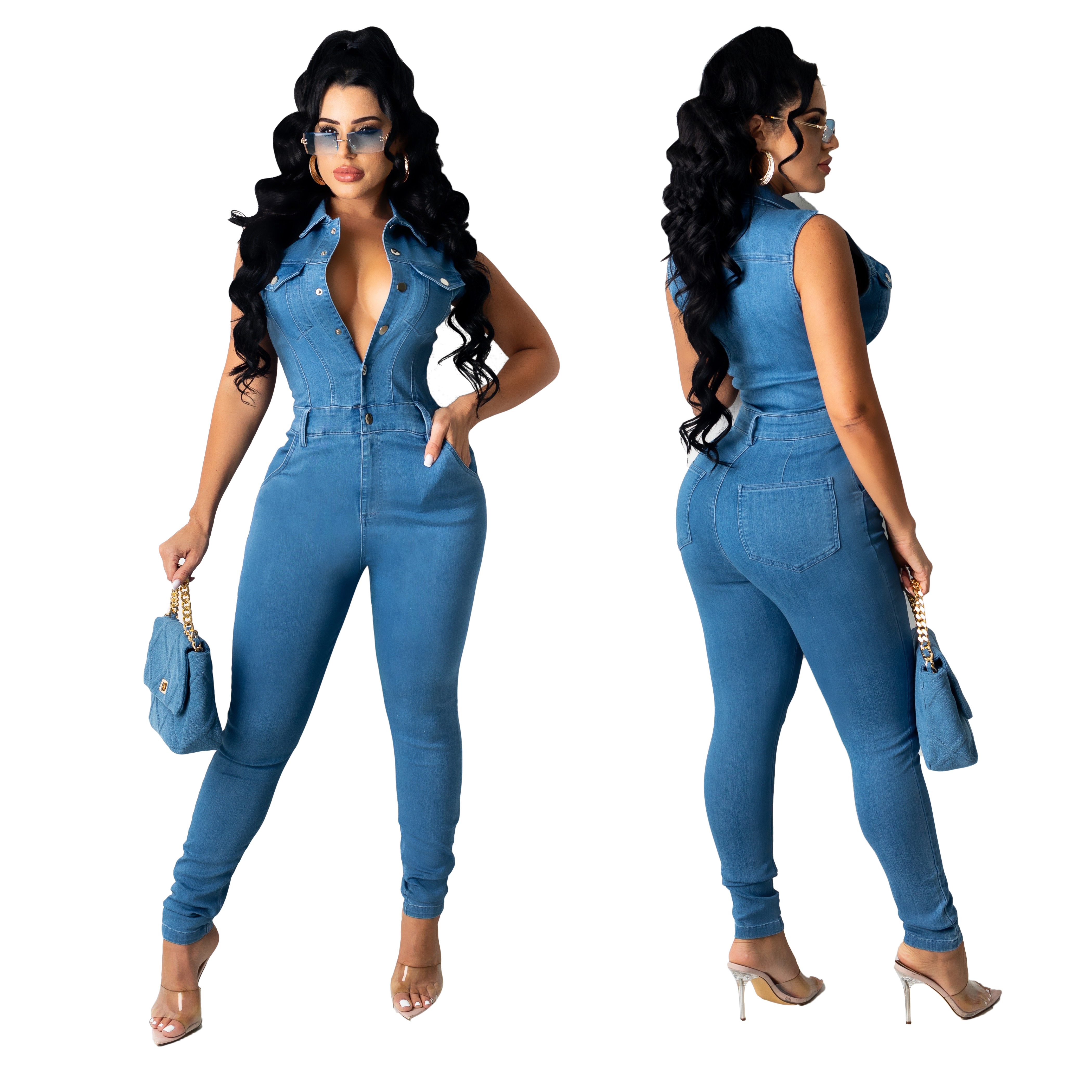 Fashionable slim sleeveless Jumpsuit