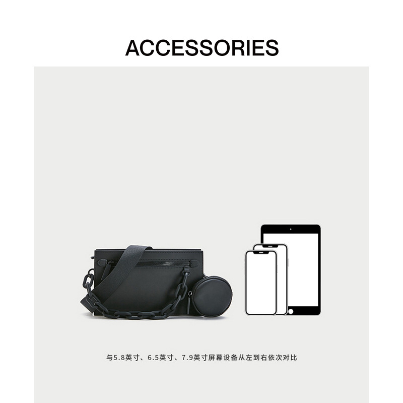 Men Messenger Shoulder Bag Leather Black Cloth Crossbody Sling Handbags Business Houlder Bag