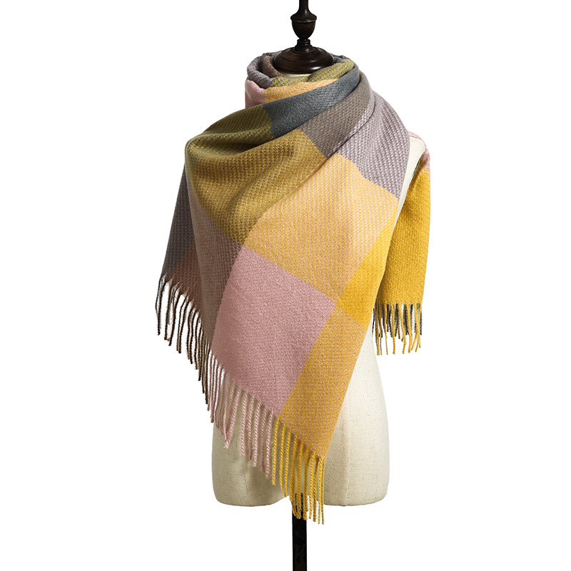 Women Men Logo Scarf Wool Cashmere Scarves Shawl Blanket Wrap Knit