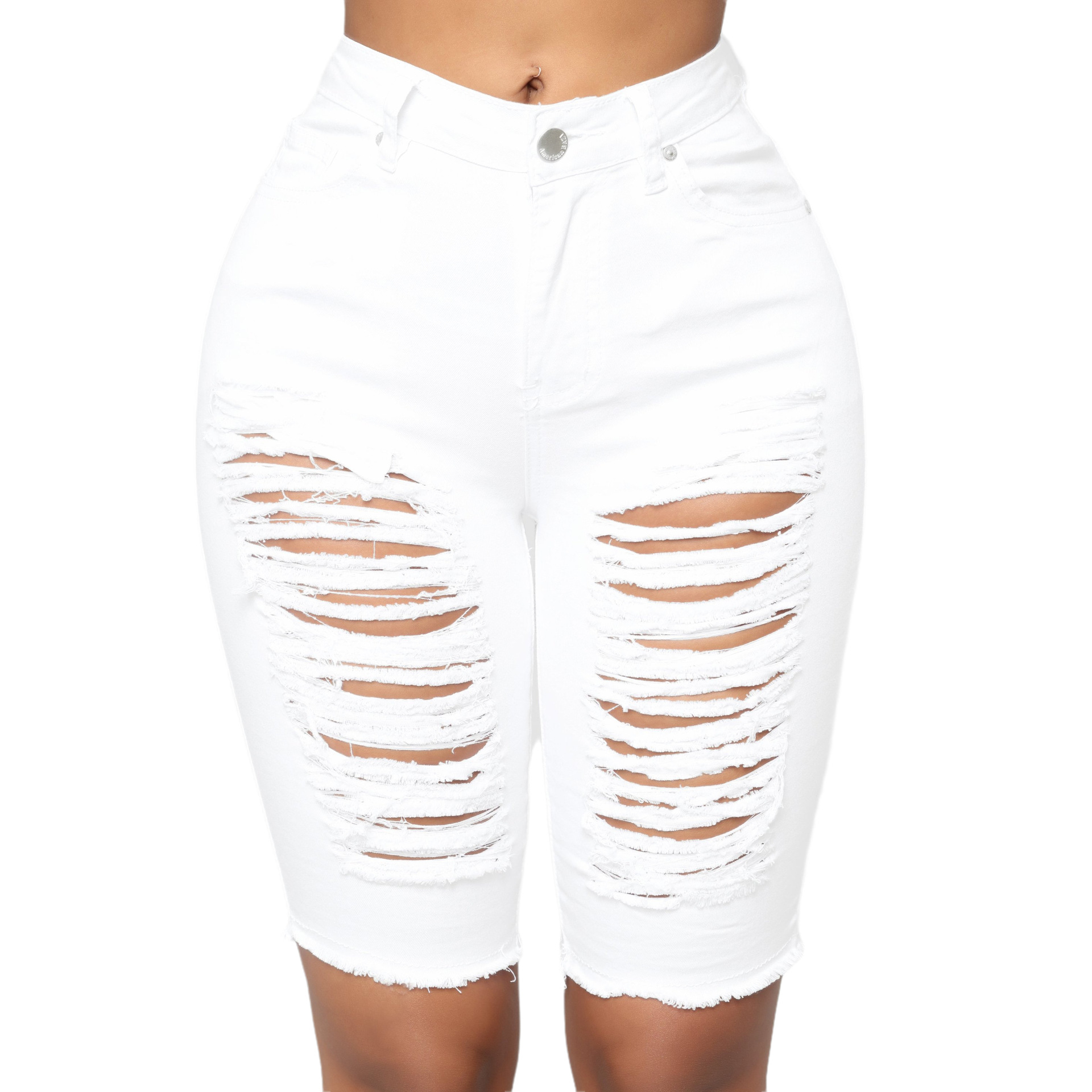 Fashion hand worn high waist jeans