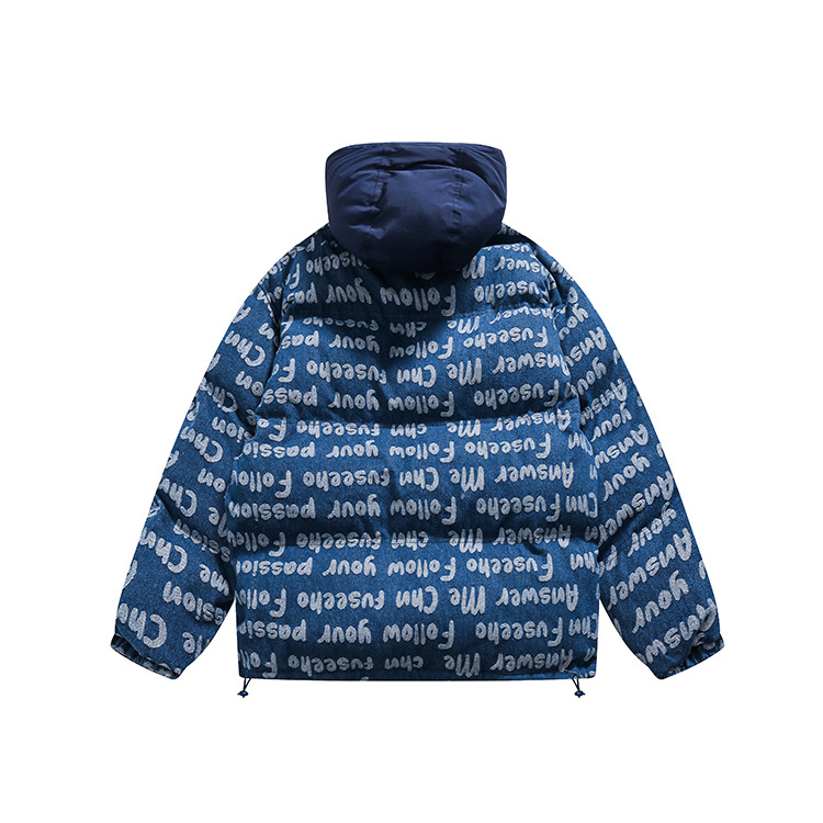 Women Men Down Jacket Hooded Coat Warm Winter Windproof Casual Parkas