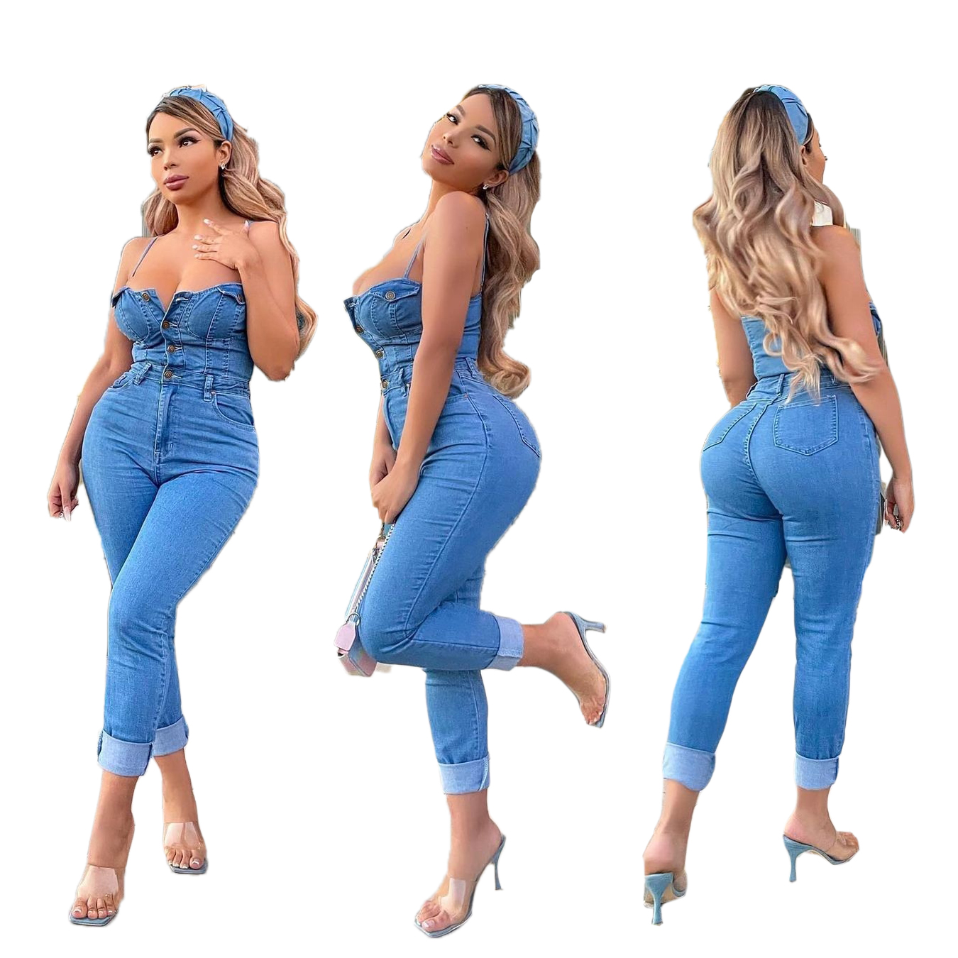 Fashion suspender jeans Jumpsuit