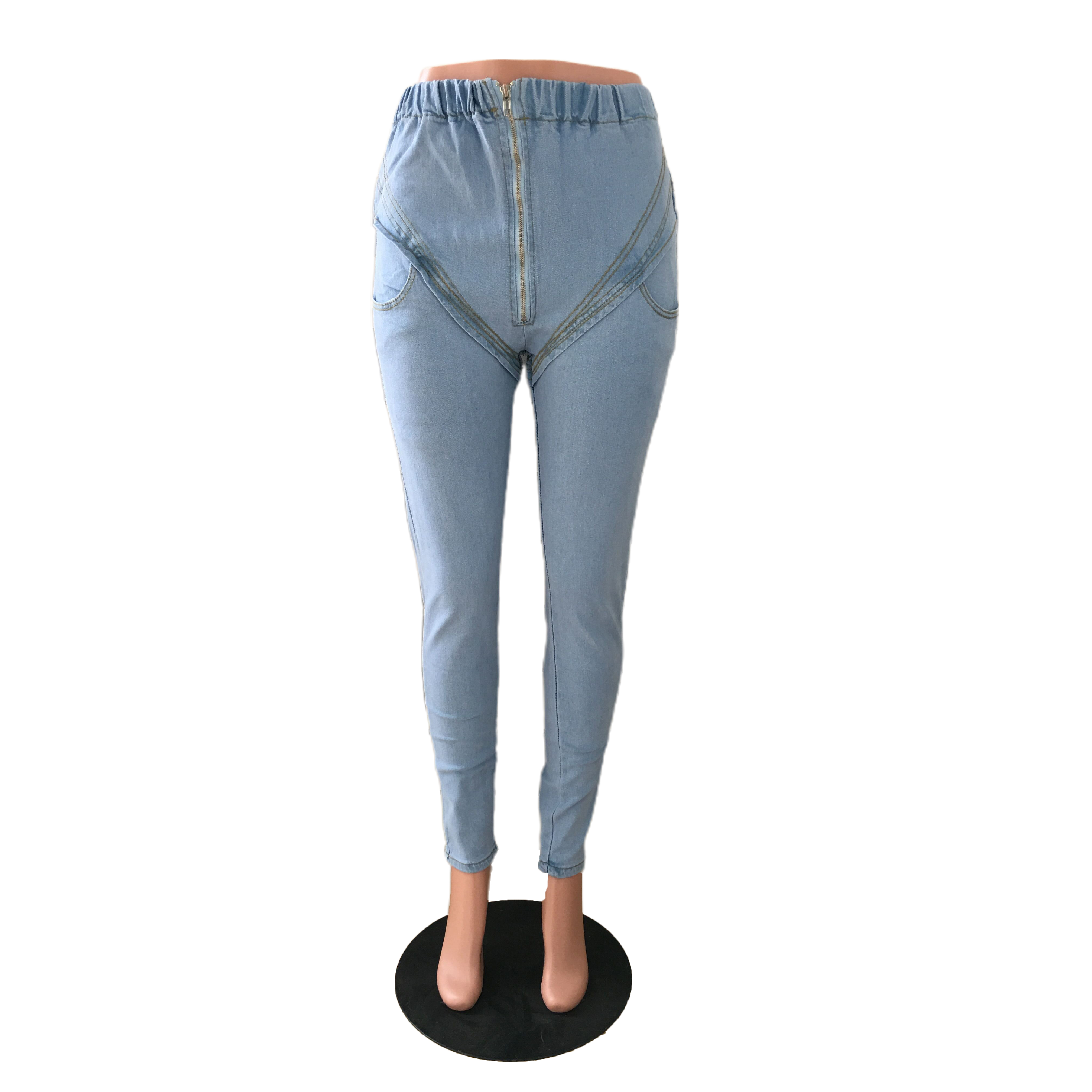 Sexy fashion elastic high waist jeans