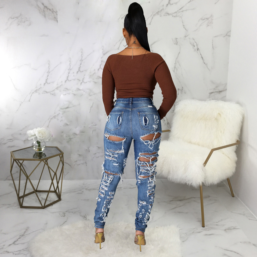 Fashionable high waist jeans Leggings