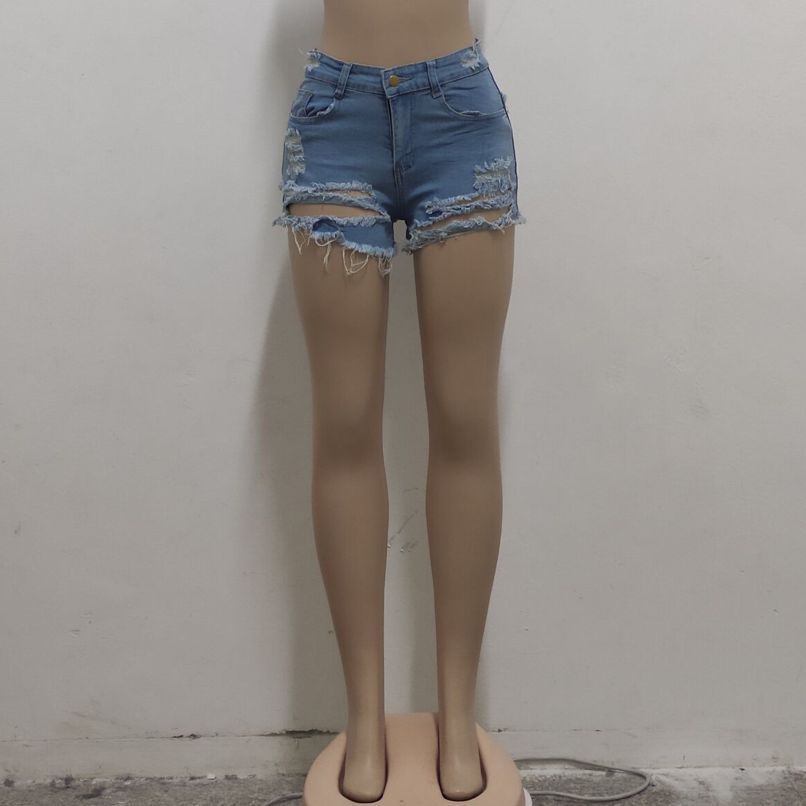 Fashionable high waist washed jeans