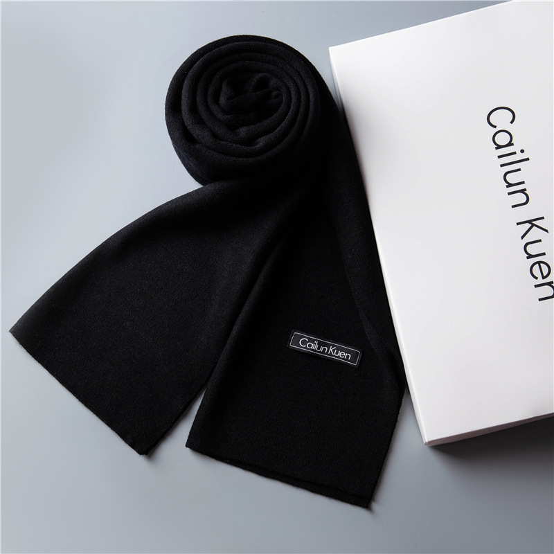 Women Men Logo Scarf Wool Cashmere Scarves Shawl Blanket Wrap Knit