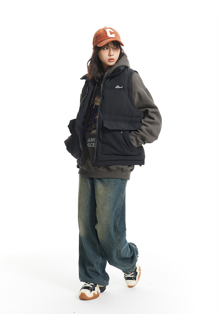 Women Men Down Vest Sleeveless Waistcoat Jacket Coat Winter Casual Parkas