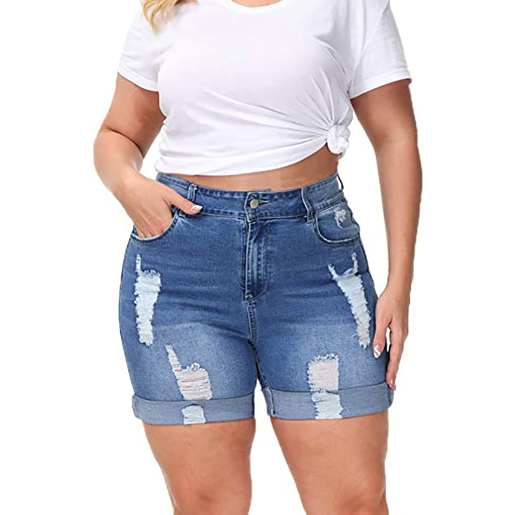 Fashion hand worn denim straight pants