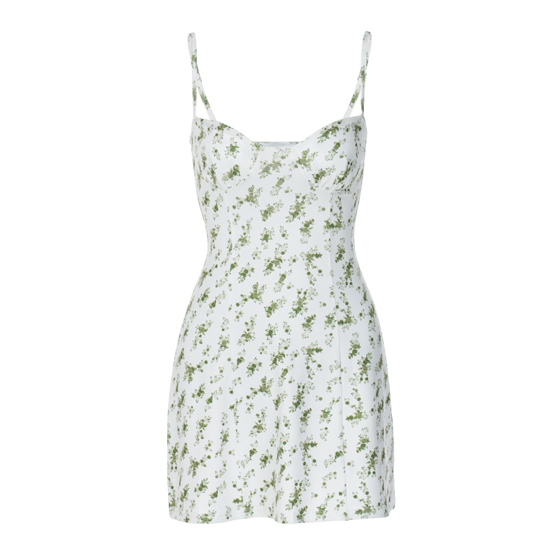 Milk Silk short Small floral strap dress