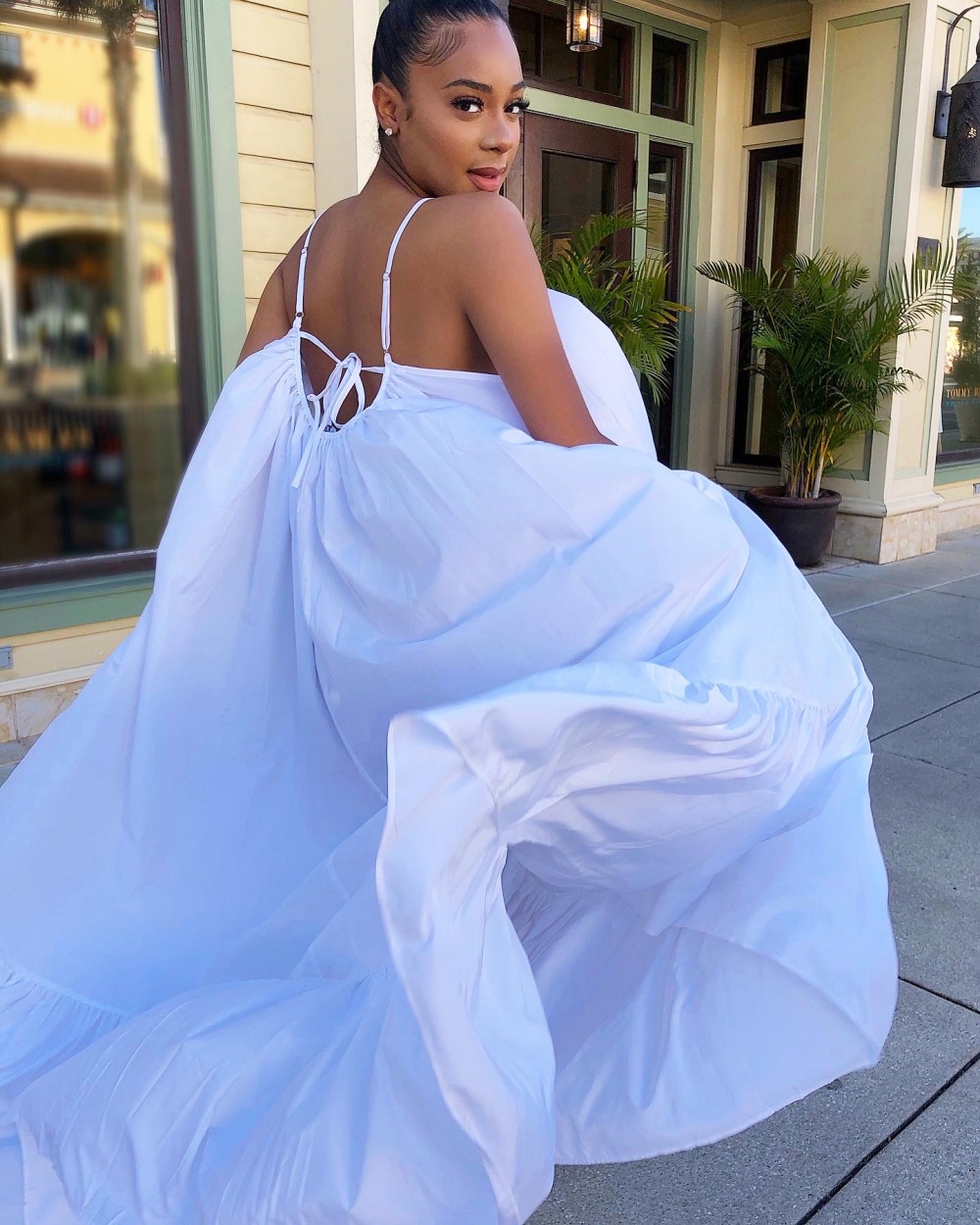 Sexy Slingless Sleeveless Solid Color Long Swing Dress