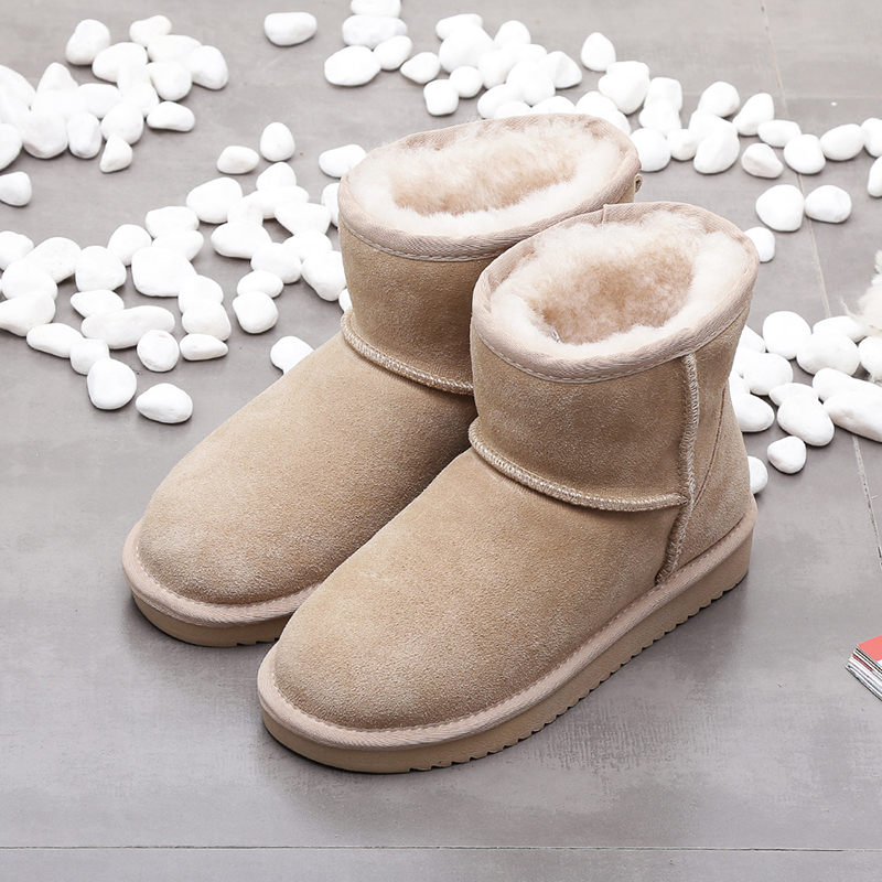 Women Boots Suede Ankle Boot Leather Winter Snow Shoes Footwear 34-42