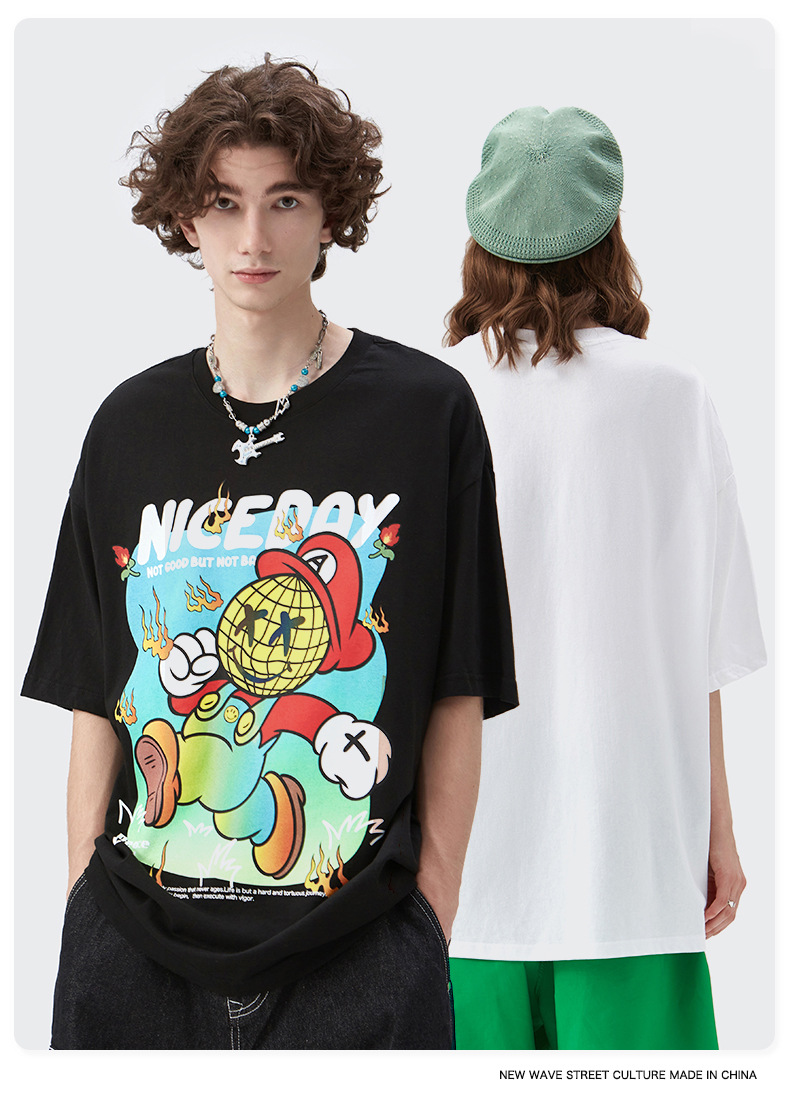 Summer Men Women Short Sleeve T-shirt Tee Pullover Tops Unisex Sweatshirt