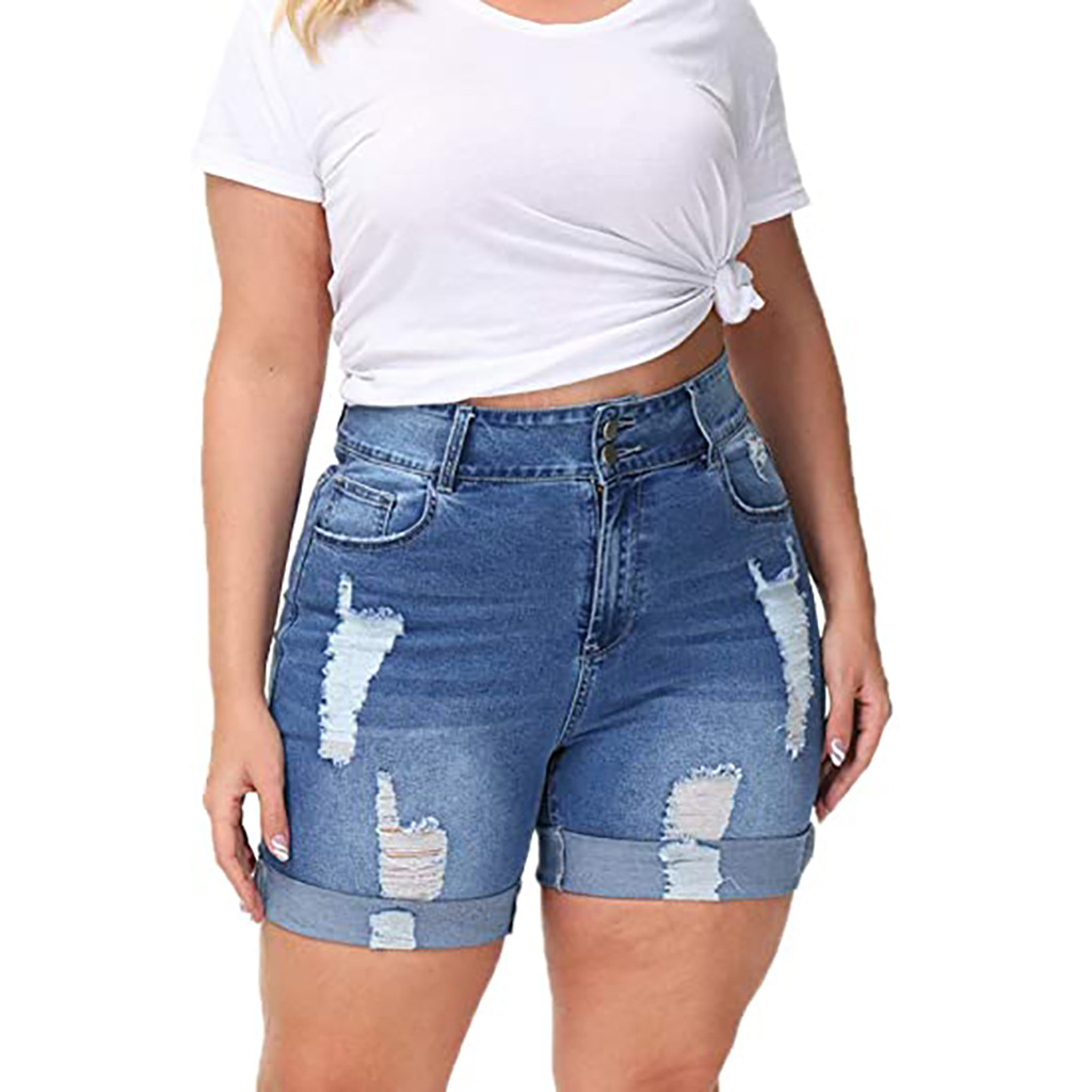 Fashion hand worn denim straight pants