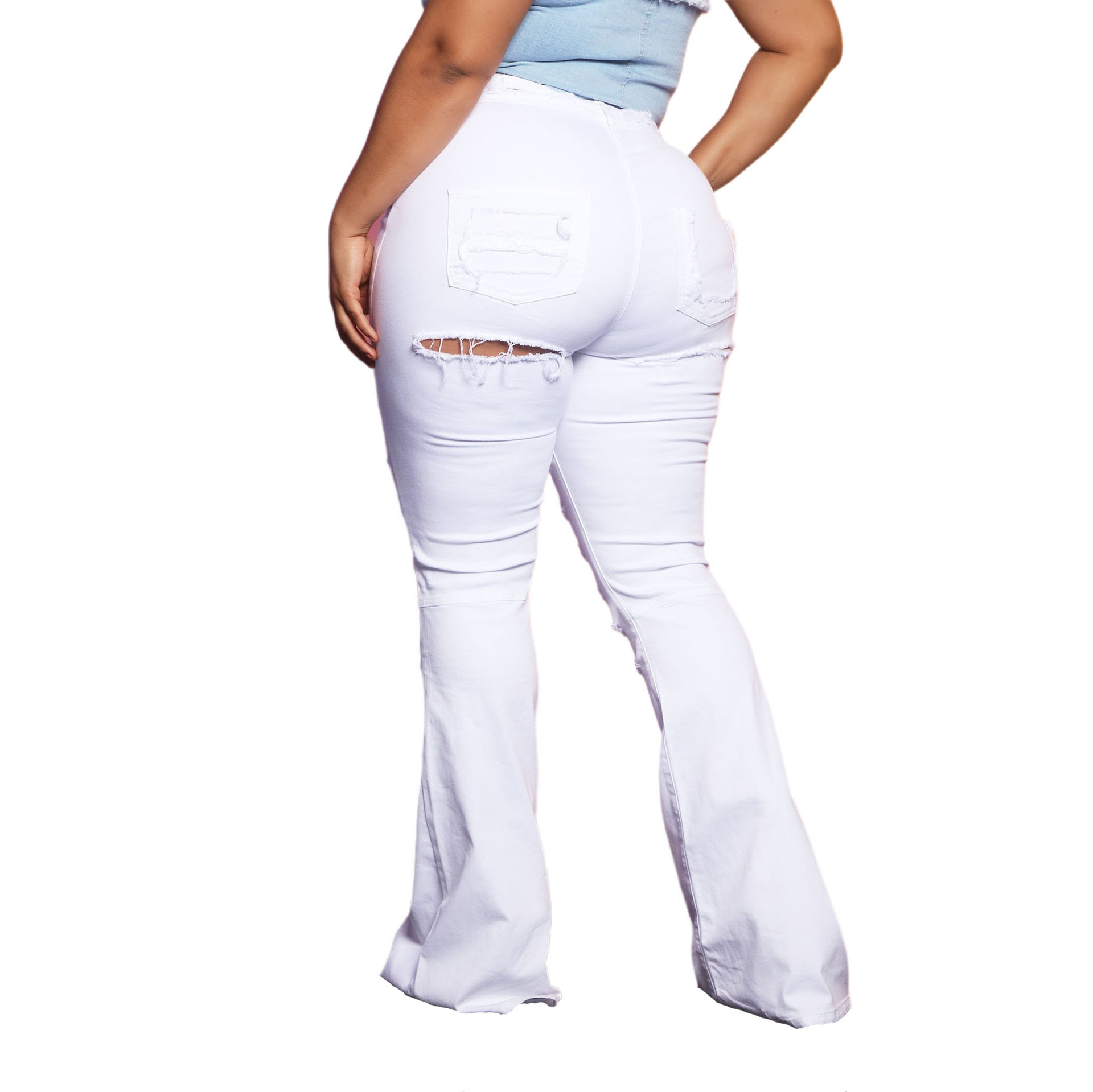 Fashion high waisted flared pants