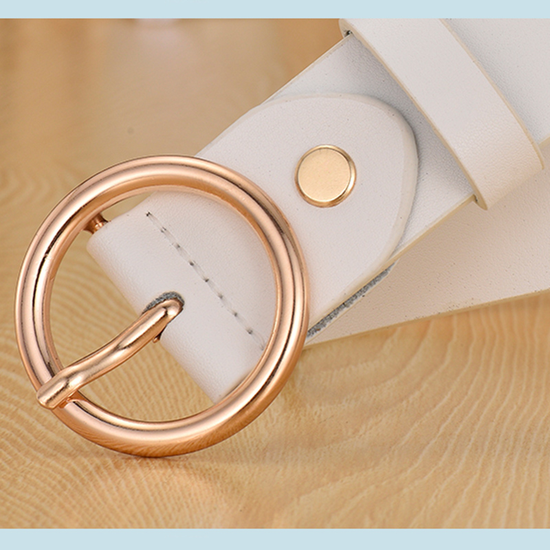 Women Men Belt 3.8 cm Cowhide Leather Buckle Belt Unisex
