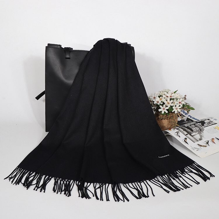 Women Men Logo Scarf Wool Cashmere Scarves Shawl Blanket Wrap Knit