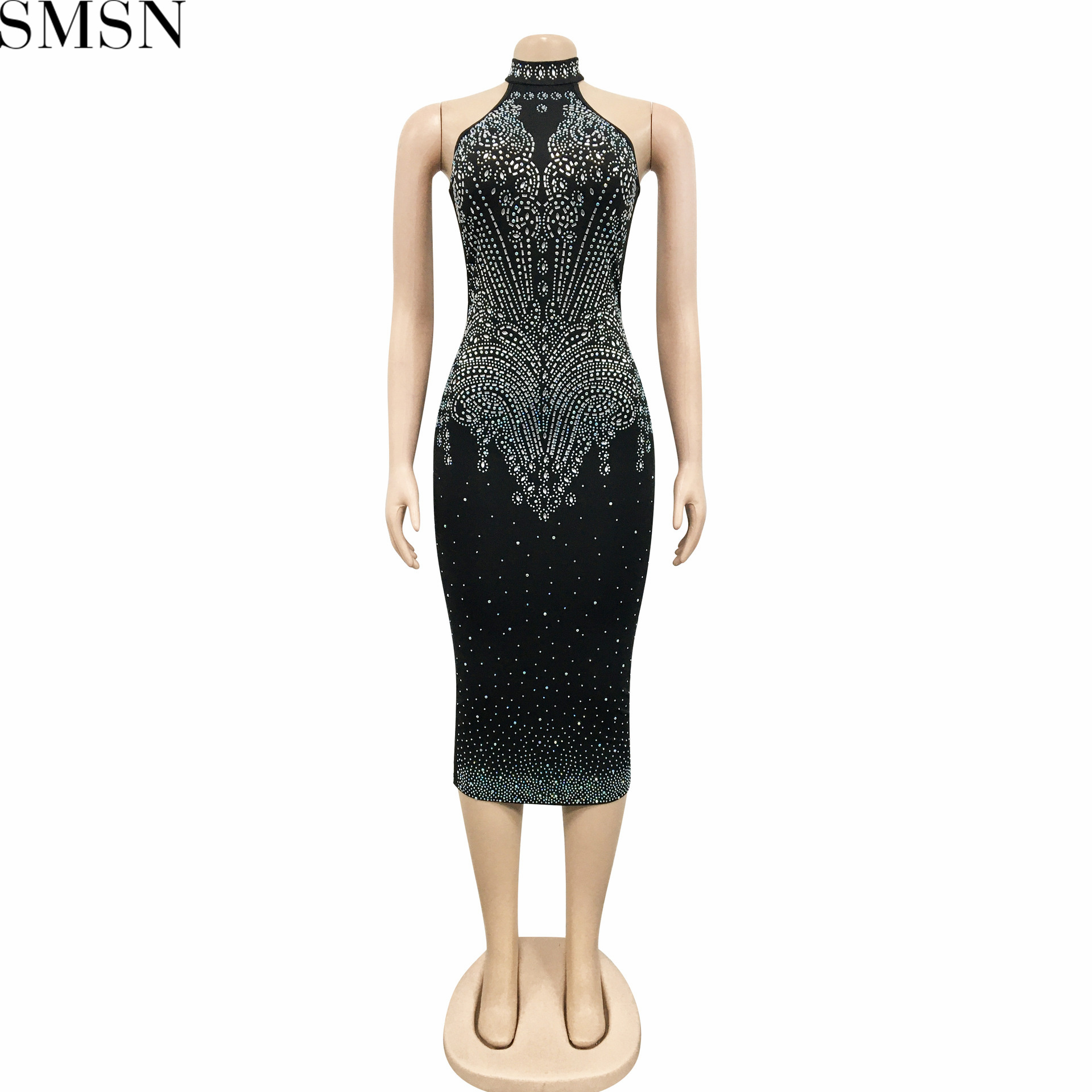 Plus Size Dress new nightclub sexy tight rhinestone dress women's clothing plus size casual dress