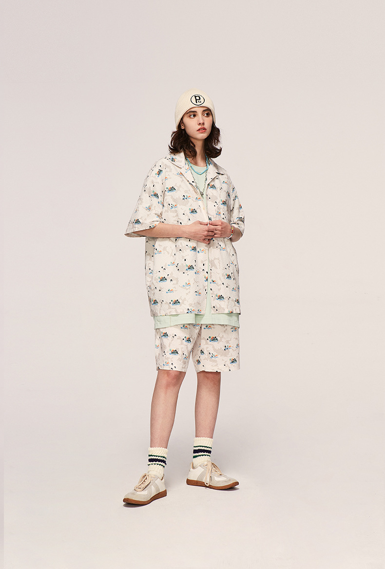 Summer Men Women Short Sleeve T-shirt Tee Tops Bottoms Pants Shorts Trunks Suit Set