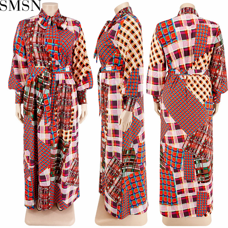 Plus Size Dress large size fall women clothing wholesale supply long sleeve collar dress