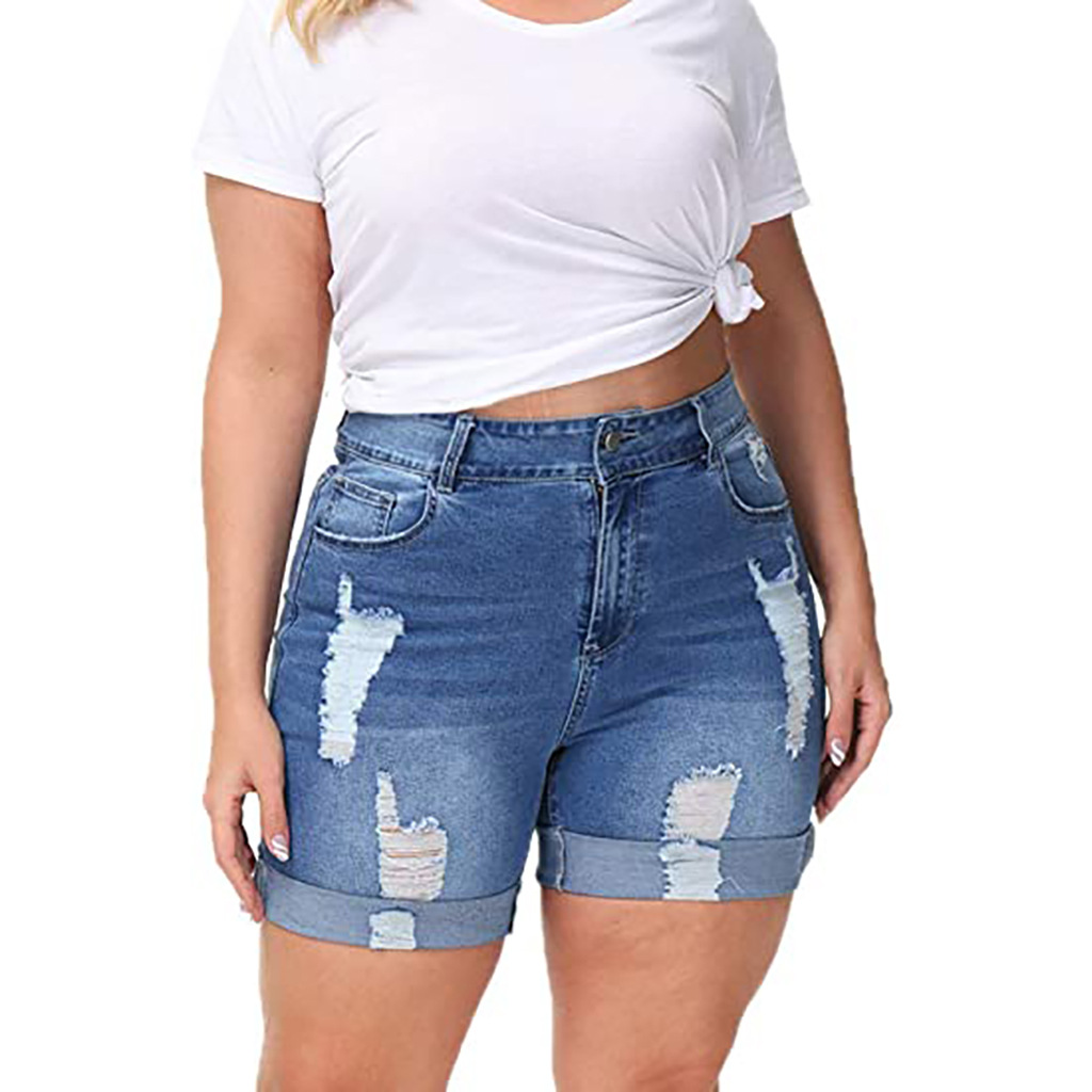 Fashion hand worn denim straight pants