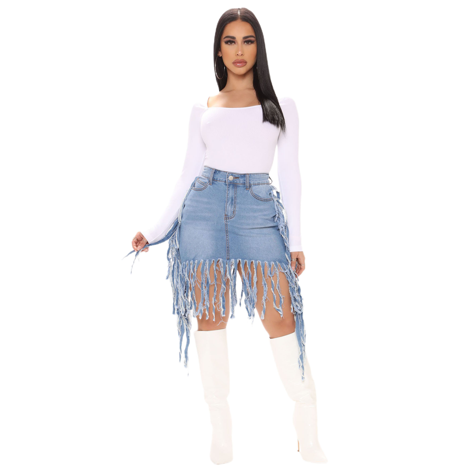 Sexy skirt denim casual skirt