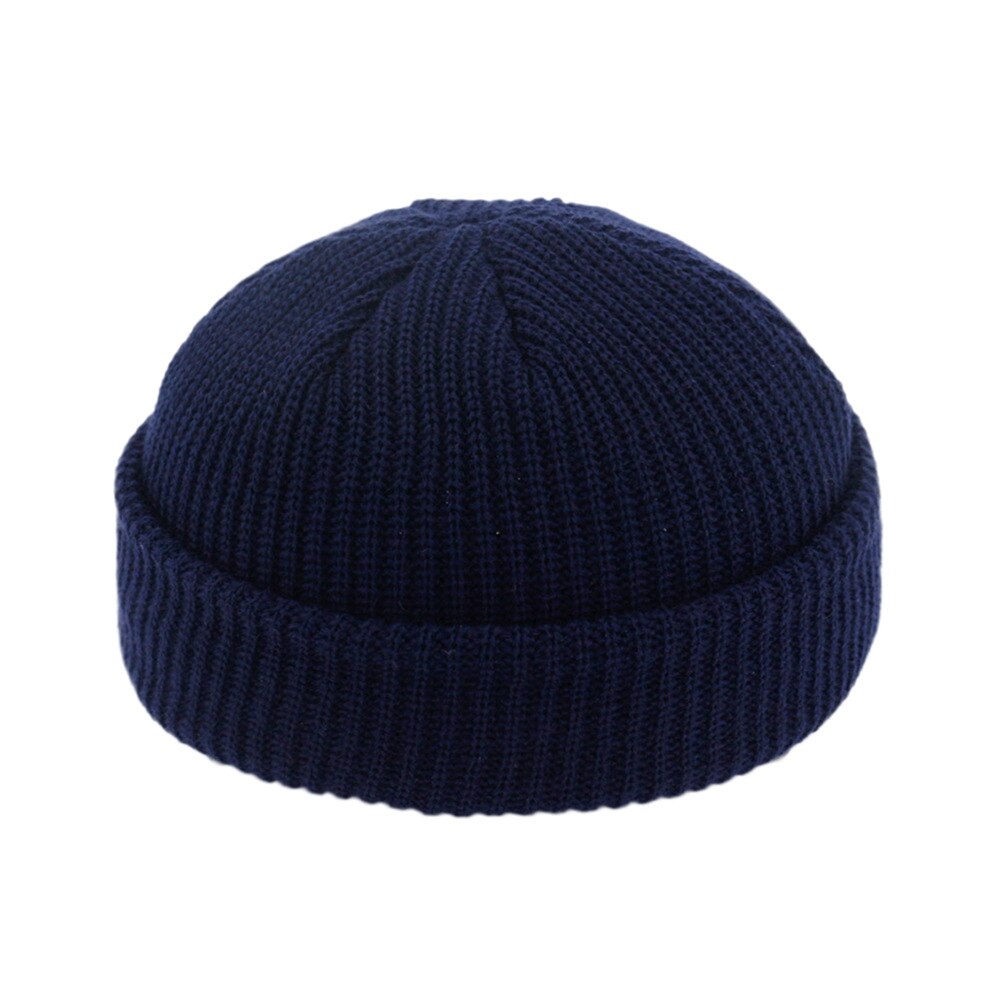 Men Women Beanie Hat Winter Wool Knitted Baggy Pull On Soft Caps