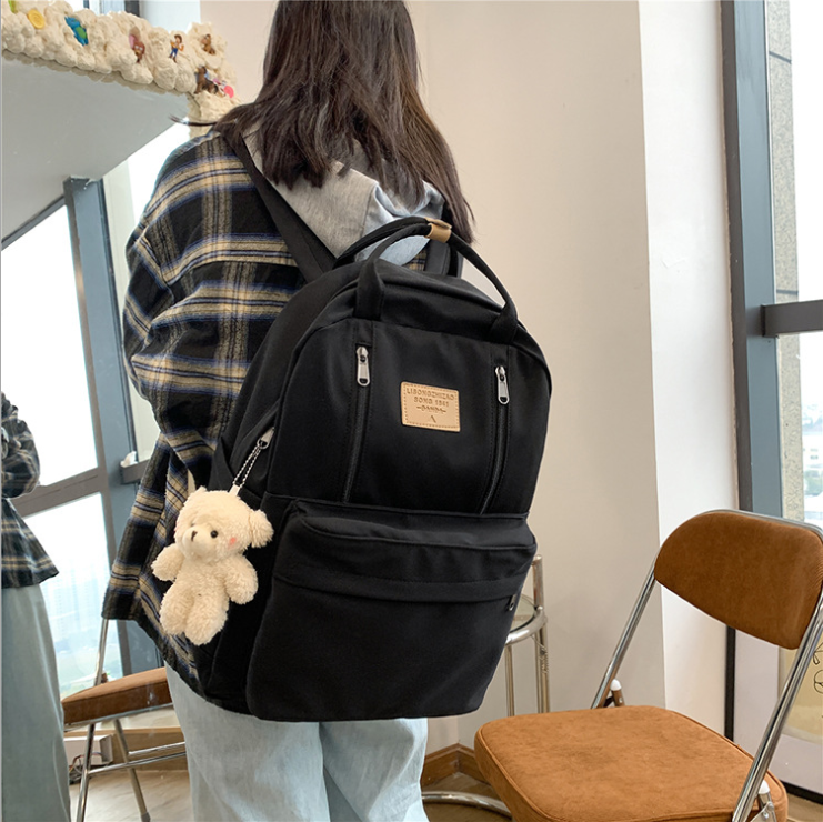 Multifunction Double Zipper Teenager Girls Laptop Backpack