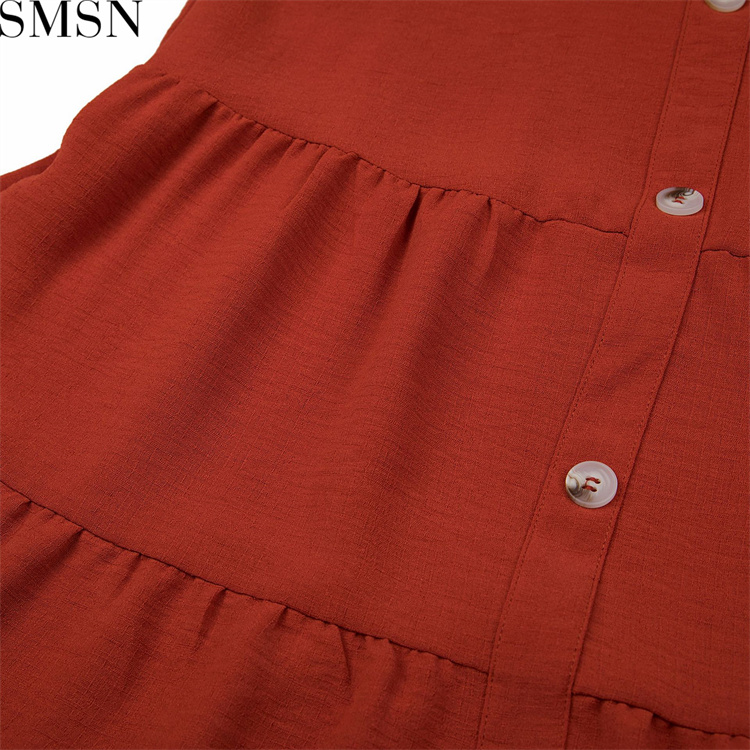 Casual Dress 2022 New Amazon ebay Fashion casual V neck solid color dress